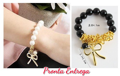 Pulseira Laço com Perolas